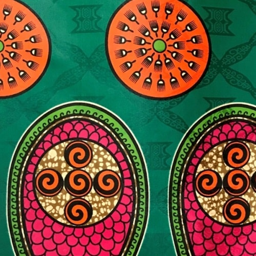 バザンxアフリカンプリント　高級ポリエステル製生地　0.5m(50cm)単位　BP-1025