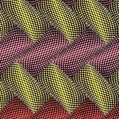 ＜sale＞アフリカンプリント生地 0.5m(50cm)単位 AP-12725 3D長方形並べ マルチカラー