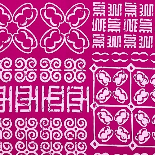 アフリカンプリント生地 0.5m(50cm)単位 AP-12980　ハワイアンなアディンクラ ピンク