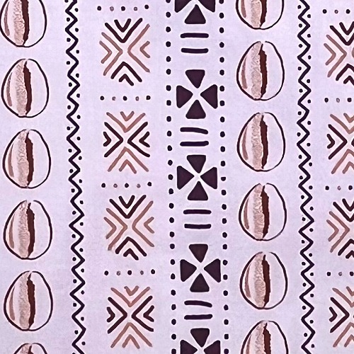＜sale＞アフリカンプリント生地 0.5m単位 AP-12990　子安貝 泥染め柄 淡いピンク