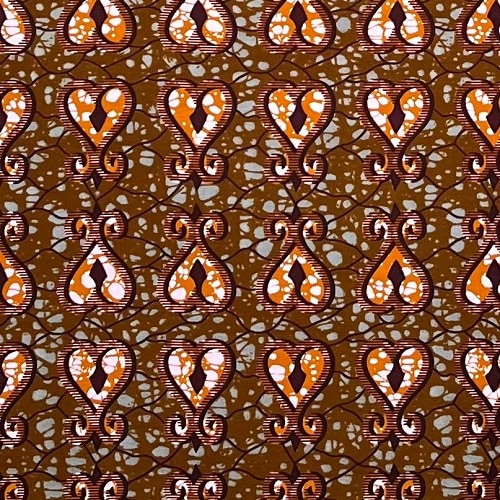 ＜sale＞アフリカンプリント生地 50cm単位 AP-13101　アディンクラ 失敗から学べ ハート ラブ