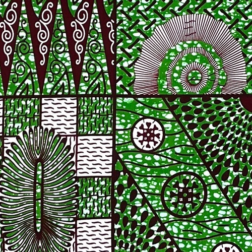 ＜sale＞アフリカンプリント生地 50cm単位 AP-13102　古典柄MIX 蓄音機 水紋 エンクルマ