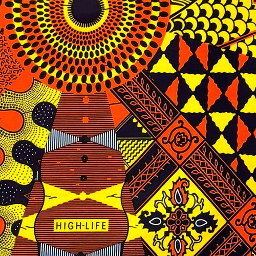 アフリカンプリント 布 生地 50cm単位 AP-13300  水紋 HIGHLIFE 神の手 にょろにょろ  アフリカ 布 ブロード カットクロス ハンドメイド パッチワーク エコバッグ 手芸材料 ダンス 舞台 衣装 通園通学に