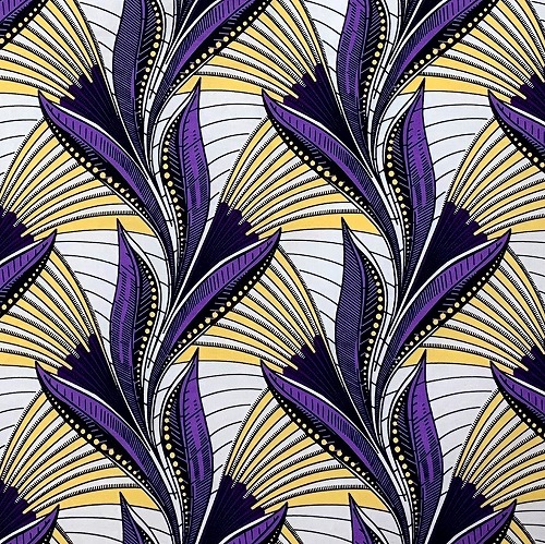 アフリカンプリント 布 生地 50cm単位 AP-13384  ゆらめく葉にすすき 紫  アフリカ 布 ブロード カットクロス ハンドメイド パッチワーク エコバッグ 手芸材料 ダンス 舞台 衣装 通園通学に