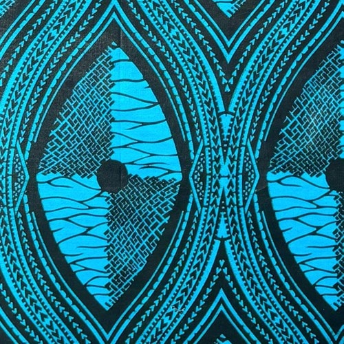 アフリカンプリント 布 生地 50cm単位 AP-13383  アフリカ的立涌文様 青 黒  アフリカ 布 ブロード カットクロス ハンドメイド パッチワーク エコバッグ 手芸材料 ダンス 舞台 衣装 通園通学に