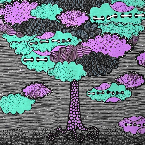 【パネル単位】アフリカンプリント 布 生地  AP-13422  不思議な雲の木 こげ茶 薄紫 グリーン  アフリカ 布 ブロード カットクロス ハンドメイド パッチワーク エコバッグ 手芸材料 ダンス 舞台 衣装 通園通学に 