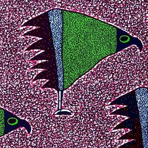 アフリカンプリント 布 生地 50cm単位 AP-13447  古代遺跡に描かれたマンガトリ 癒し系  アフリカ 布 ブロード カットクロス ハンドメイド パッチワーク エコバッグ 手芸材料 ダンス 舞台 衣装 通園通学に