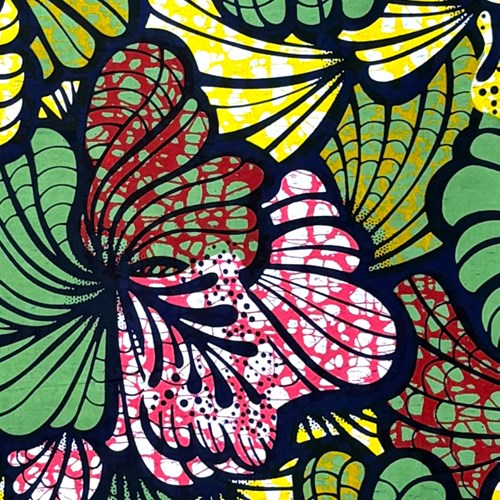 アフリカンプリント 布 生地 50cm単位 AP-13476  ふわふわ扇花 グリーン 赤 ピンク 黄色  アフリカ 布 ブロード カットクロス ハンドメイド パッチワーク エコバッグ 手芸材料 ダンス 舞台 衣装 通園通学に