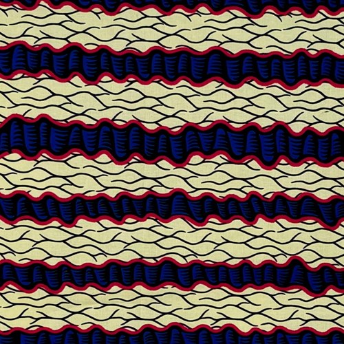 アフリカンプリント 布 生地 50cm単位 AP-13517  さとうきび 甘い生活 クリーム色地 赤枠青  アフリカ 布 ブロード カットクロス ハンドメイド パッチワーク エコバッグ 手芸材料 ダンス 舞台 衣装 通園通学に