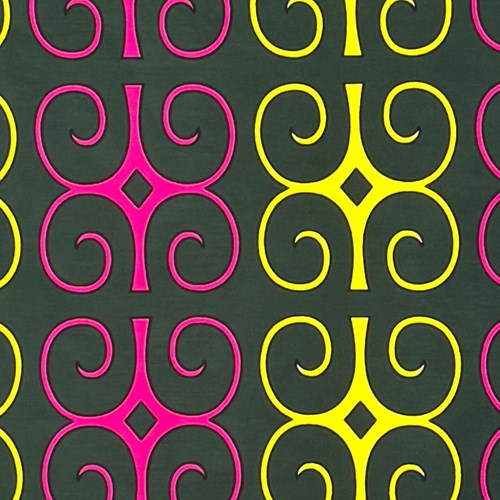 アフリカンプリント 布 生地 50cm単位 AP-13575  強さ 体力 知力 深緑色地 黄ピンク アディンクラ  アフリカ 布 ブロード カットクロス ハンドメイド パッチワーク エコバッグ 手芸材料 ダンス 舞台 衣装 通園通学に