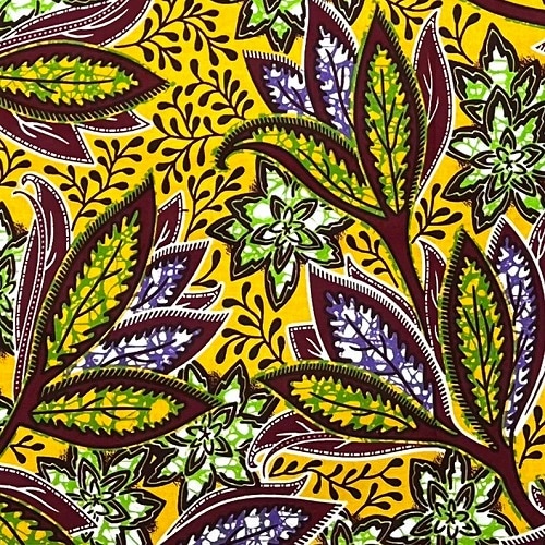 アフリカンプリント 布 生地 50cm単位 AP-13592  日の当たる場所に咲く花 黄色地   アフリカ 布 ブロード カットクロス ハンドメイド パッチワーク エコバッグ 手芸材料 ダンス 舞台 衣装 通園通学に