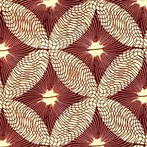 アフリカンプリント 布 生地 50cm単位 AP-13702　アフリカ的七宝 赤み茶色 クリーム色　アフリカ 布 ブロード カットクロス ハンドメイド パッチワーク エコバッグ 手芸材料 ダンス 舞台 衣装 通園通学に