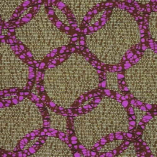 アフリカンプリント 布 生地 50cm単位 AP-13767　オリンピア バブルパープル 茶系色地　アフリカ 布 ブロード カットクロス ハンドメイド パッチワーク エコバッグ 手芸材料 ダンス 舞台 衣装 通園通学に