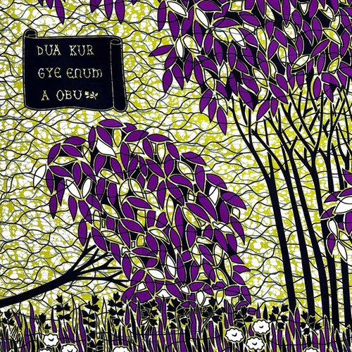 アフリカンプリント 布 生地 50cm単位 AP-13781　豊かな森 倒木 花畑 紫葉 抹茶色地　アフリカ 布 ブロード カットクロス ハンドメイド パッチワーク エコバッグ 手芸材料 ダンス 舞台 衣装 通園通学に