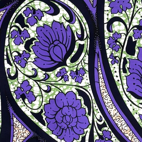 アフリカンプリント 布 生地 50cm単位 AP-13782　紫の薔薇 気品 尊厳 モスグリーン地　アフリカ 布 ブロード カットクロス ハンドメイド チワーク エコバッグ 手芸材料 ダンス 舞台 衣装 通園通学に
