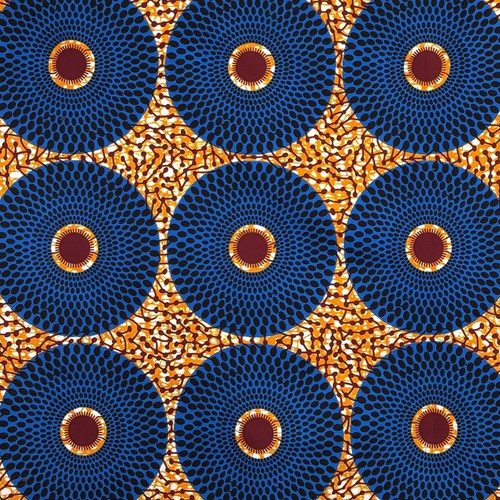 アフリカンプリント 布 生地 50cm単位 AP-13821　水紋 青 赤 えんじ オレンジバブル地　アフリカ 布 ブロード カットクロス ハンドメイド パッチワーク エコバッグ 手芸材料 ダンス 舞台 衣装 通園通学に