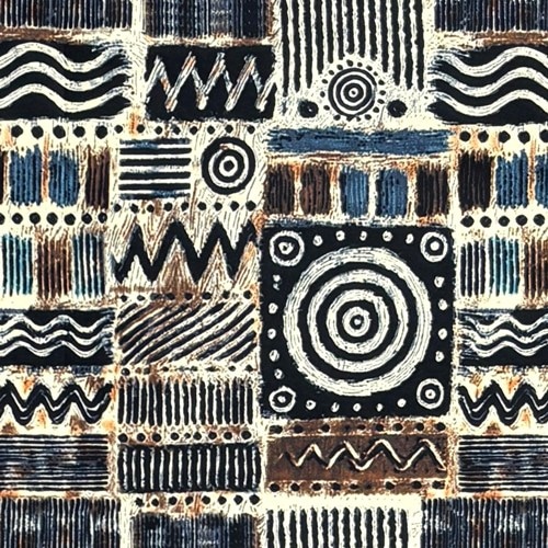アフリカンプリント 布 生地 50cm単位 AP-13827　壁画的トライブ系 未来への遺産 茶系　アフリカ 布 ブロード カットクロス ハンドメイド パッチワーク エコバッグ 手芸材料 ダンス 舞台 衣装 通園通学に
