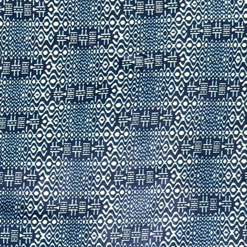 アフリカンプリント 布 生地 50cm単位 AP-13836　藁あるいは麻糸の荒い編み地 ネイビー アイボリー　アフリカ 布 ブロード カットクロス ハンドメイド パッチワーク エコバッグ 手芸材料 ダンス 舞台 衣装 通園通学に