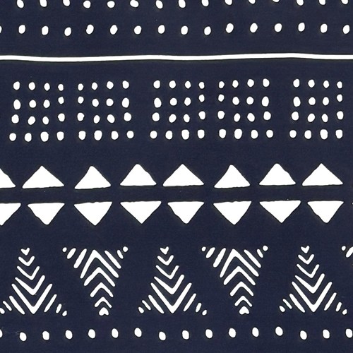 アフリカンプリント 布 生地 50cm単位 AP-13825　泥染め文様 トライブ系 三角 四角 白濃紺　アフリカ 布 ブロード カットクロス ハンドメイド パッチワーク エコバッグ 手芸材料 ダンス 舞台 衣装 通園通学に