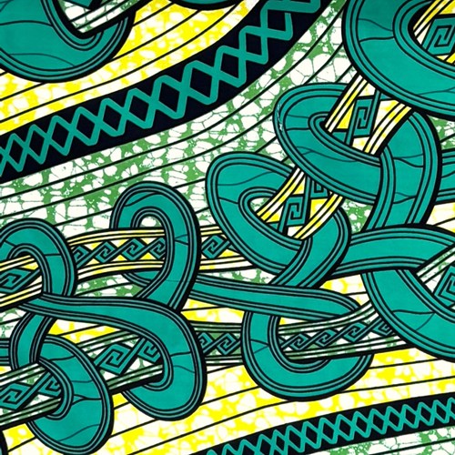 アフリカンプリント 布 生地 50cm単位 AP-13890　らせん スパイラル旋風 エメラルドグリーン　アフリカ 布 ブロード カットクロス ハンドメイド パッチワーク エコバッグ 手芸材料 ダンス 舞台 衣装 通園通学に