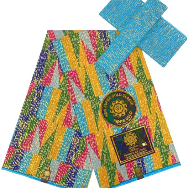 【サンプル処分】SP-104 ケンテプリント4ヤード＋2ヤードのセット　アフリカンプリント アフリカ 布 ブロード カットクロス ハンドメイド パッチワーク エコバッグ 手芸材料 ダンス 舞台 衣装 通園通学に