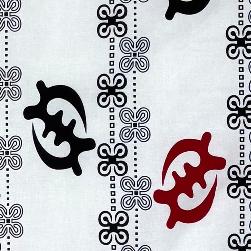 アフリカンプリント 布 生地 50cm単位 AP-13573  全知全能の神 濃紺 赤 白地 アディンクラ  アフリカ 布 ブロード カットクロス ハンドメイド パッチワーク エコバッグ 手芸材料 ダンス 舞台 衣装 通園通学に