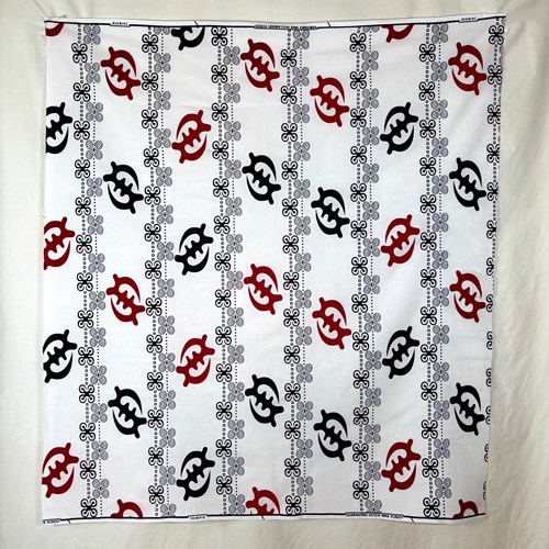 アフリカンプリント 布 生地 50cm単位 AP-13573  全知全能の神 濃紺 赤 白地 アディンクラ  アフリカ 布 ブロード カットクロス ハンドメイド パッチワーク エコバッグ 手芸材料 ダンス 舞台 衣装 通園通学に