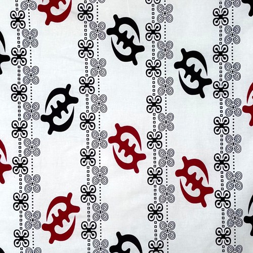 アフリカンプリント 布 生地 50cm単位 AP-13573  全知全能の神 濃紺 赤 白地 アディンクラ  アフリカ 布 ブロード カットクロス ハンドメイド パッチワーク エコバッグ 手芸材料 ダンス 舞台 衣装 通園通学に