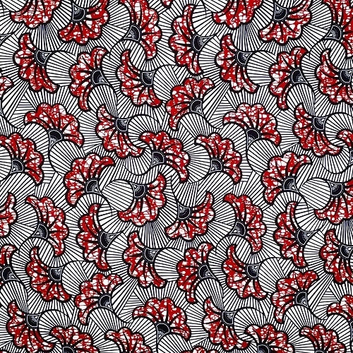 アフリカンプリント 布 生地 50cm単位 AP-13483  結婚式のブーケ 紅白 濃紺線  アフリカ 布 ブロード カットクロス ハンドメイド パッチワーク エコバッグ 手芸材料 ダンス 舞台 衣装 通園通学に