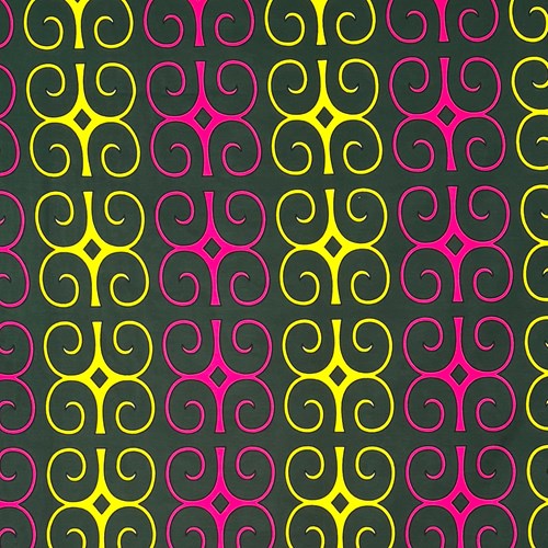 アフリカンプリント 布 生地 50cm単位 AP-13575  強さ 体力 知力 深緑色地 黄ピンク アディンクラ  アフリカ 布 ブロード カットクロス ハンドメイド パッチワーク エコバッグ 手芸材料 ダンス 舞台 衣装 通園通学に