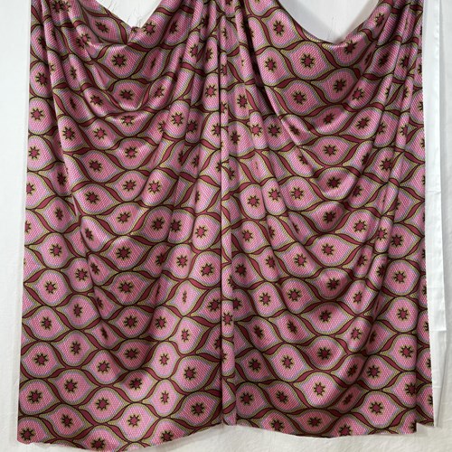 【140cm幅ｘ50cm単位】ポリエステルシルキーサテン アフリカンプリント柄 布 生地  AP-1087　コングレ くすんだワインレッド ピンク グリーン ブルー　ハンドメイド 手芸材料 ワンピース スカート 裏地 ダンス 舞台 衣装 に