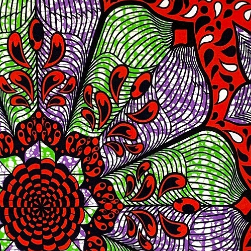 アフリカンプリント 布 生地 50cm単位 AP-13584  大輪の花 ラフレシア 赤 グリーン   アフリカ 布 ブロード カットクロス ハンドメイド パッチワーク エコバッグ 手芸材料 ダンス 舞台 衣装 通園通学に