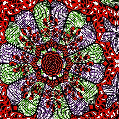 アフリカンプリント 布 生地 50cm単位 AP-13584  大輪の花 ラフレシア 赤 グリーン   アフリカ 布 ブロード カットクロス ハンドメイド パッチワーク エコバッグ 手芸材料 ダンス 舞台 衣装 通園通学に