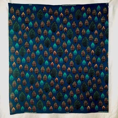 アフリカンプリント 布 生地 50cm単位 AP-13301  深海のコキア 幻想的 紺色  アフリカ 布 ブロード カットクロス ハンドメイド パッチワーク エコバッグ 手芸材料 ダンス 舞台 衣装 通園通学に