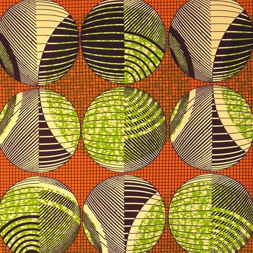 アフリカンプリント 布 生地 50cm単位 AP-13595  惑星整列 美しい宇宙 オレンジ   アフリカ 布 ブロード カットクロス ハンドメイド パッチワーク エコバッグ 手芸材料 ダンス 舞台 衣装 通園通学に