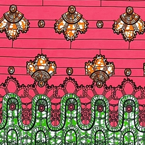 アフリカンプリント 布 生地 50cm単位 AP-13242 kawaii レース