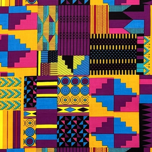 アフリカンプリント 布 生地 50cm単位 AP-13307  ケンテplus パープル系マルチカラー  アフリカ 布 ブロード カットクロス ハンドメイド パッチワーク エコバッグ 手芸材料 ダンス 舞台 衣装 通園通学に