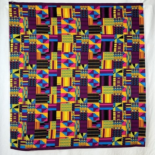 アフリカンプリント 布 生地 50cm単位 AP-13307  ケンテplus パープル系マルチカラー  アフリカ 布 ブロード カットクロス ハンドメイド パッチワーク エコバッグ 手芸材料 ダンス 舞台 衣装 通園通学に