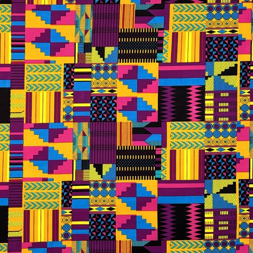 アフリカンプリント 布 生地 50cm単位 AP-13307  ケンテplus パープル系マルチカラー  アフリカ 布 ブロード カットクロス ハンドメイド パッチワーク エコバッグ 手芸材料 ダンス 舞台 衣装 通園通学に