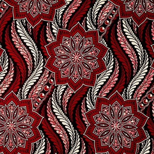 アフリカンプリント 布 生地 50cm単位 AP-13505  花の結晶 優雅な流れ 濃いめ赤 ピンク  アフリカ 布 ブロード カットクロス ハンドメイド パッチワーク エコバッグ 手芸材料 ダンス 舞台 衣装 通園通学に