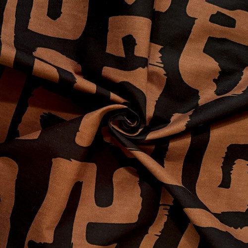 アフリカンプリント 布 生地 50cm単位 AP-13319  プリミティブ紋様 壁画 茶色 黒地  アフリカ 布 ブロード カットクロス ハンドメイド パッチワーク エコバッグ 手芸材料 ダンス 舞台 衣装 通園通学に