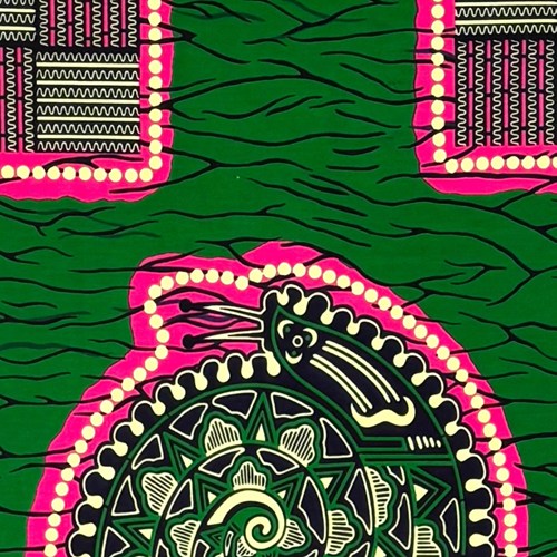 アフリカンプリント 布 生地 50cm単位 AP-13603 カタツムリ 渦巻き グリーンxピンク アフリカ 布 ブロード カットクロス ハンドメイド パッチワーク エコバッグ 手芸材料 ダンス 舞台 衣装 通園通学に 