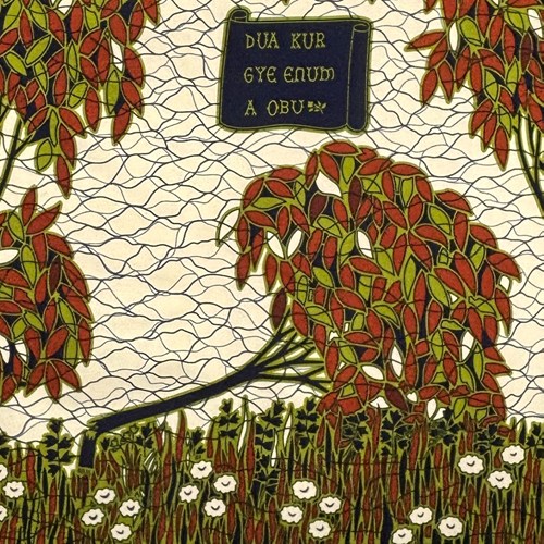 アフリカンプリント 布 生地 50cm単位 AP-13812　豊かな森 倒木 花畑 赤茶抹茶色葉 クリーム色地　アフリカ 布 ブロード カットクロス ハンドメイド パッチワーク エコバッグ 手芸材料 ダンス 舞台 衣装 通園通学に