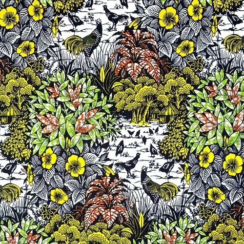 アフリカンプリント 布 生地 50cm単位 AP-13250 ニワトリ