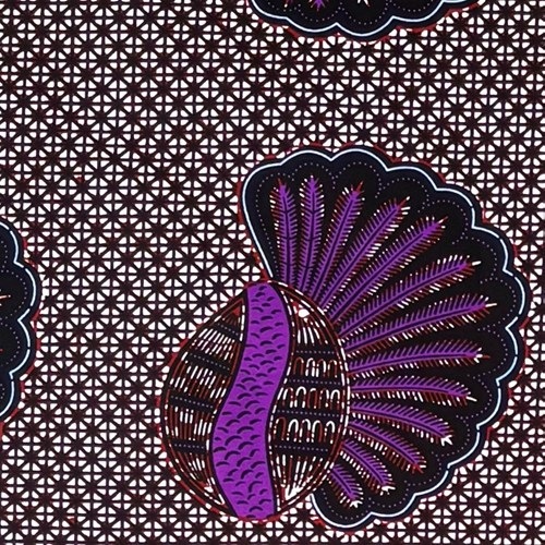 アフリカンプリント 布 生地 50cm単位 AP-13608 紫ヤシの実  アフリカ 布 ブロード カットクロス ハンドメイド パッチワーク エコバッグ 手芸材料 ダンス 舞台 衣装 通園通学に