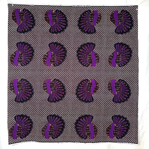 アフリカンプリント 布 生地 50cm単位 AP-13608 紫ヤシの実  アフリカ 布 ブロード カットクロス ハンドメイド パッチワーク エコバッグ 手芸材料 ダンス 舞台 衣装 通園通学に