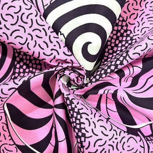 アフリカンプリント生地 50cm単位 AP-13143　ロリポップ ぺろぺろキャンディ 渦巻	