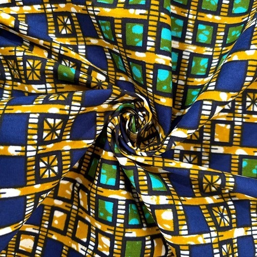 アフリカンプリント 布 生地 50cm単位 AP-13263  遺跡のタイル 渋い色  アフリカ 布 ブロード カットクロス ハンドメイド パッチワーク エコバッグ 手芸材料 ダンス 舞台 衣装 通園通学に