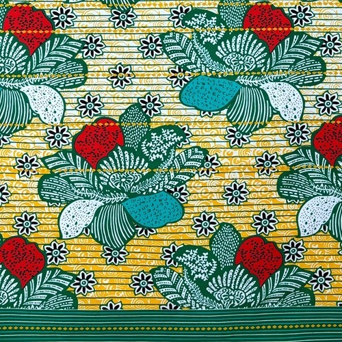 アフリカンプリント 布 生地 50cm単位 AP-13335  ラフレシア 巨大な花の楽園 グリーン  アフリカ 布 ブロード カットクロス ハンドメイド パッチワーク エコバッグ 手芸材料 ダンス 舞台 衣装 通園通学に