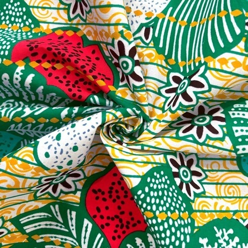 アフリカンプリント 布 生地 50cm単位 AP-13335  ラフレシア 巨大な花の楽園 グリーン  アフリカ 布 ブロード カットクロス ハンドメイド パッチワーク エコバッグ 手芸材料 ダンス 舞台 衣装 通園通学に